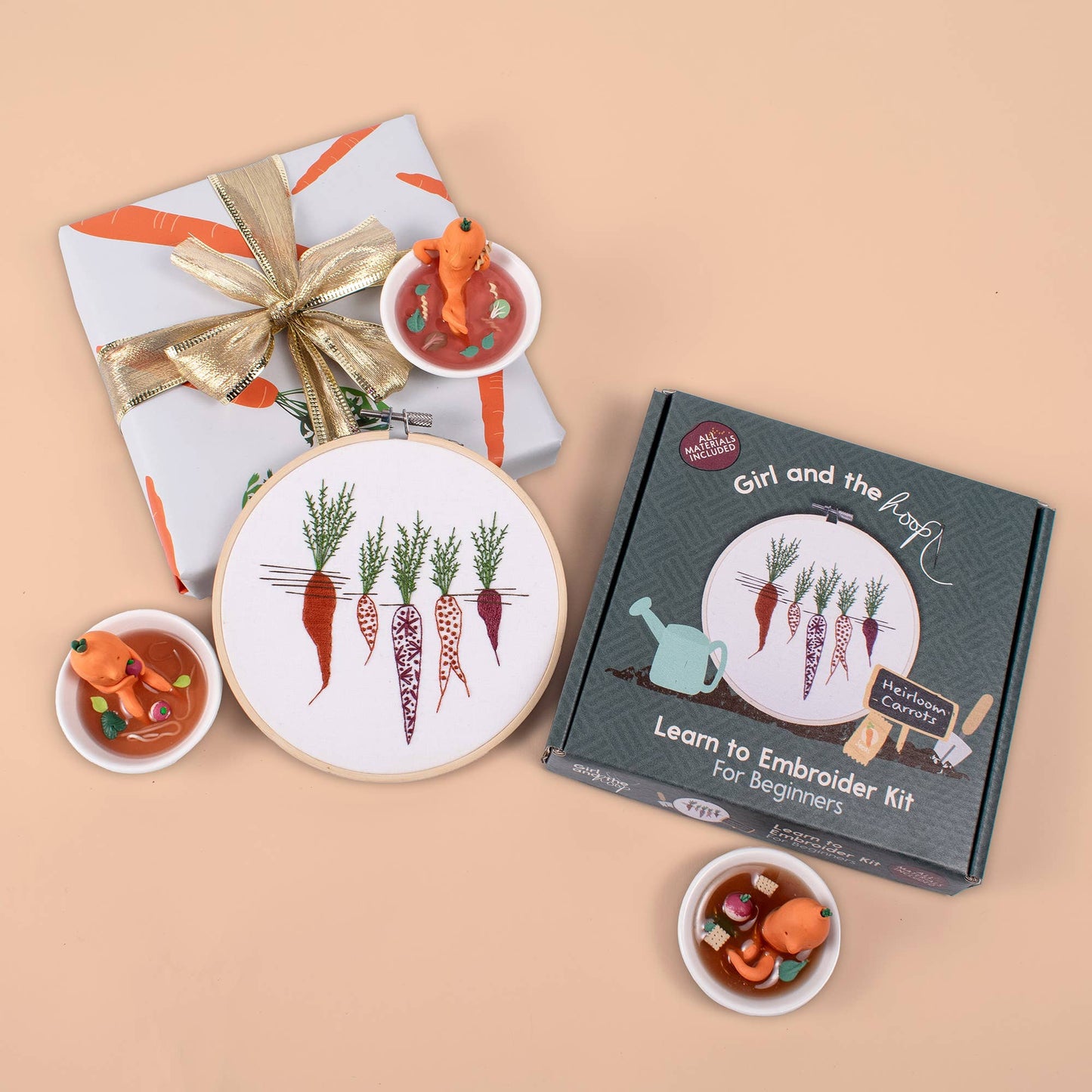Carrot Embroidery Kit for Beginner