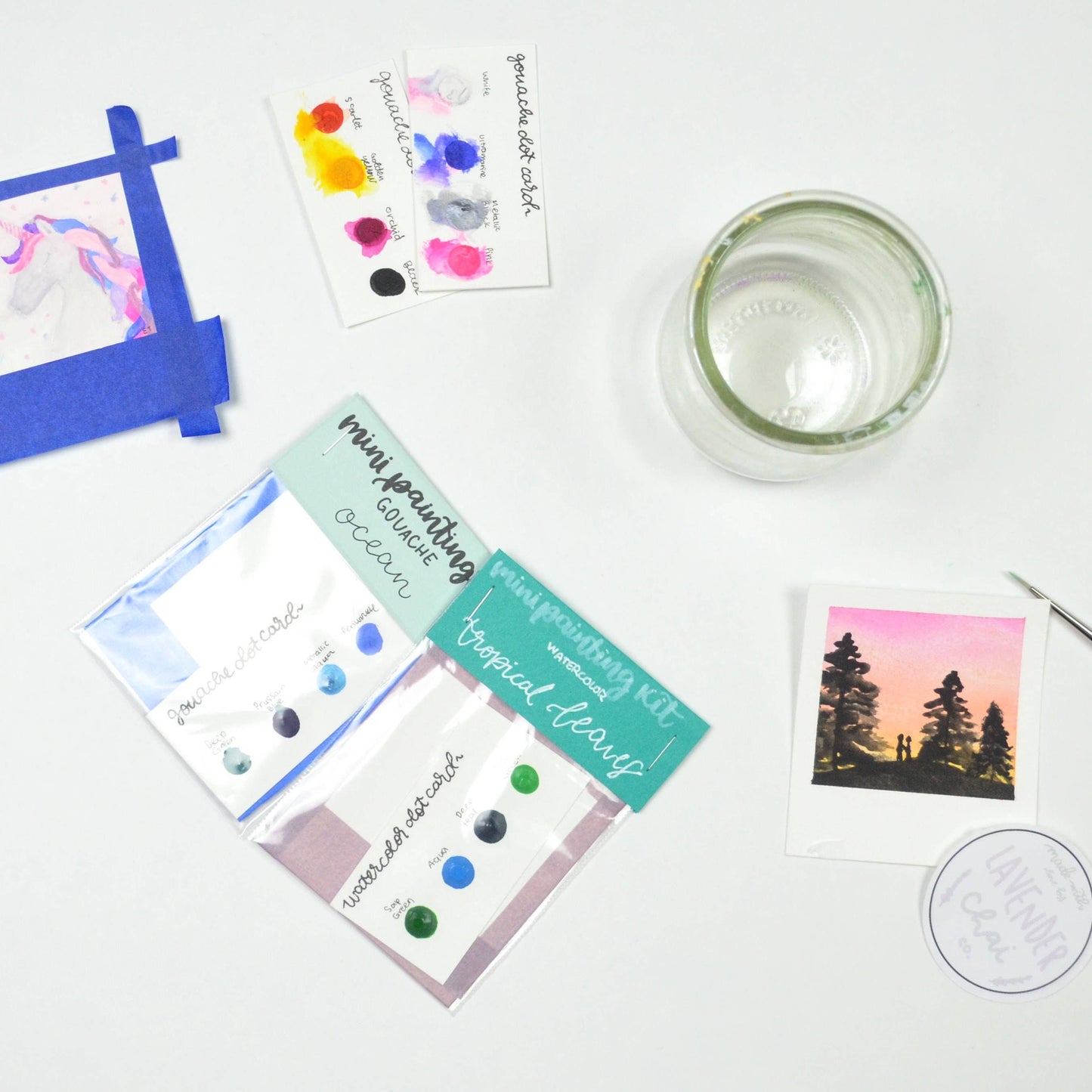 Mini Painting Kit Bundle- Gouache Classics: With Brush