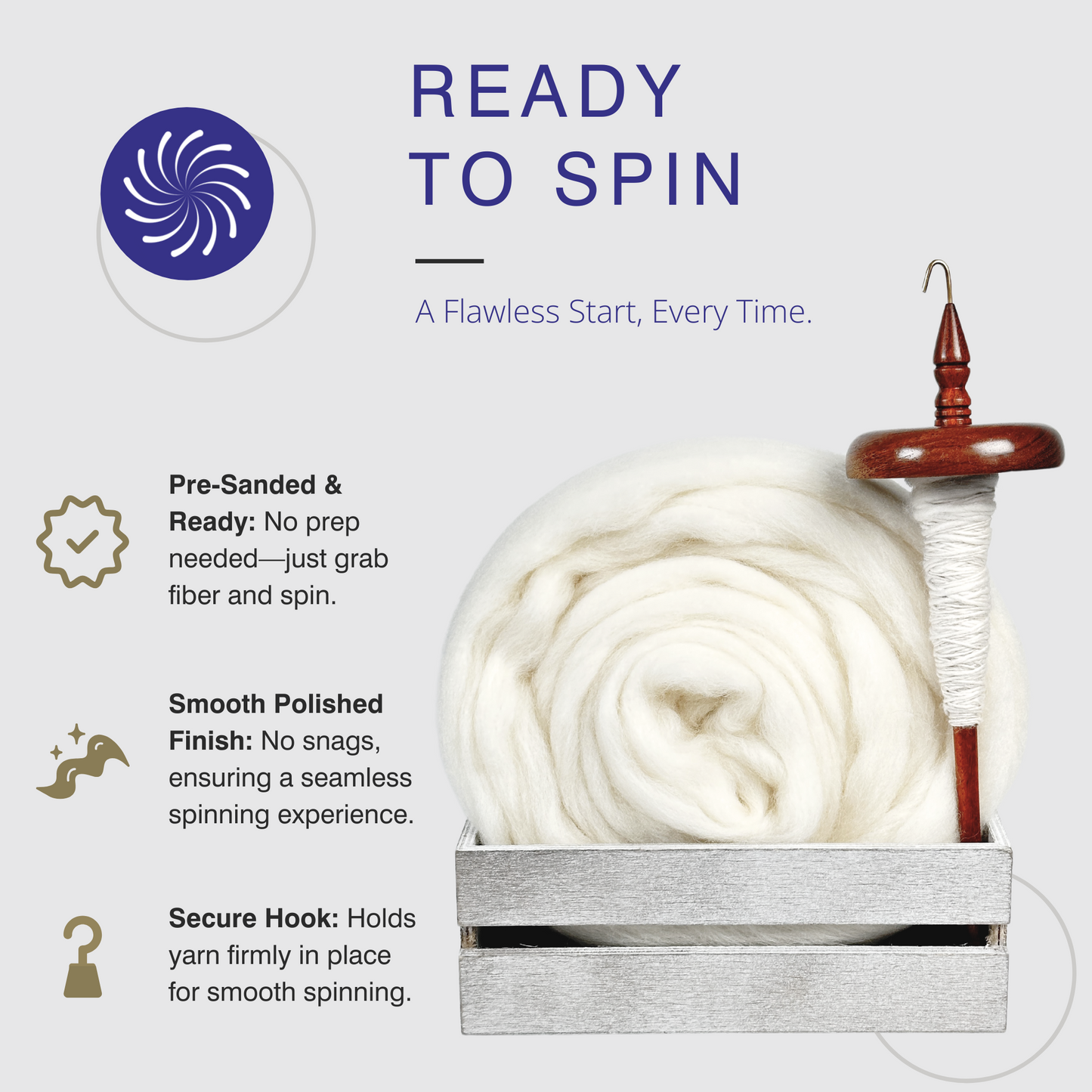 Premium Top Whorl Drop Spindle