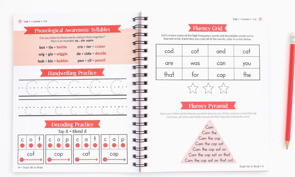 Teach Me To Read: A Parent Guided Student Workbook For Kids