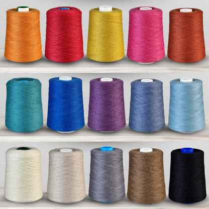 Revolution Fibers Zephira Wool-Silk 1lb Cones | 2/18 Lace Weight Yarn | 50% Superfine Merino Wool & 50% Tussah Silk