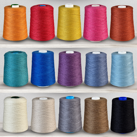 Revolution Fibers Zephira Wool-Silk 1lb Cones | 2/18 Lace Weight Yarn | 50% Superfine Merino Wool & 50% Tussah Silk