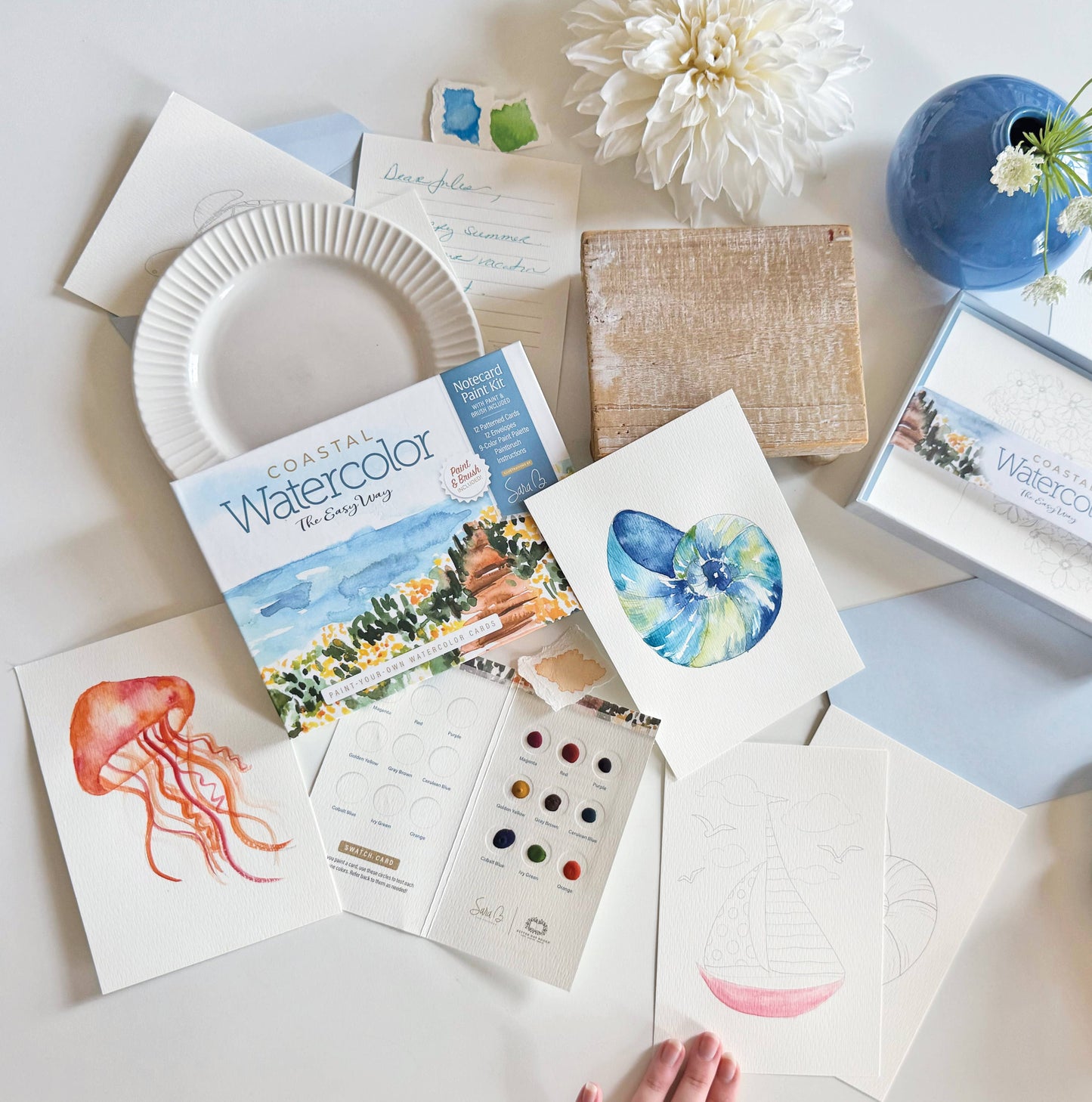 Watercolor the Easy Way Paint-Your-Own Cards - Coastal