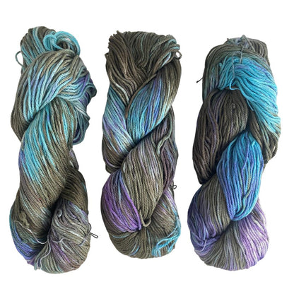 Hand Dyed Cotton Yarn Multi-Colored | DK Weight 100 Grams, 200 Yards, 4 Ply