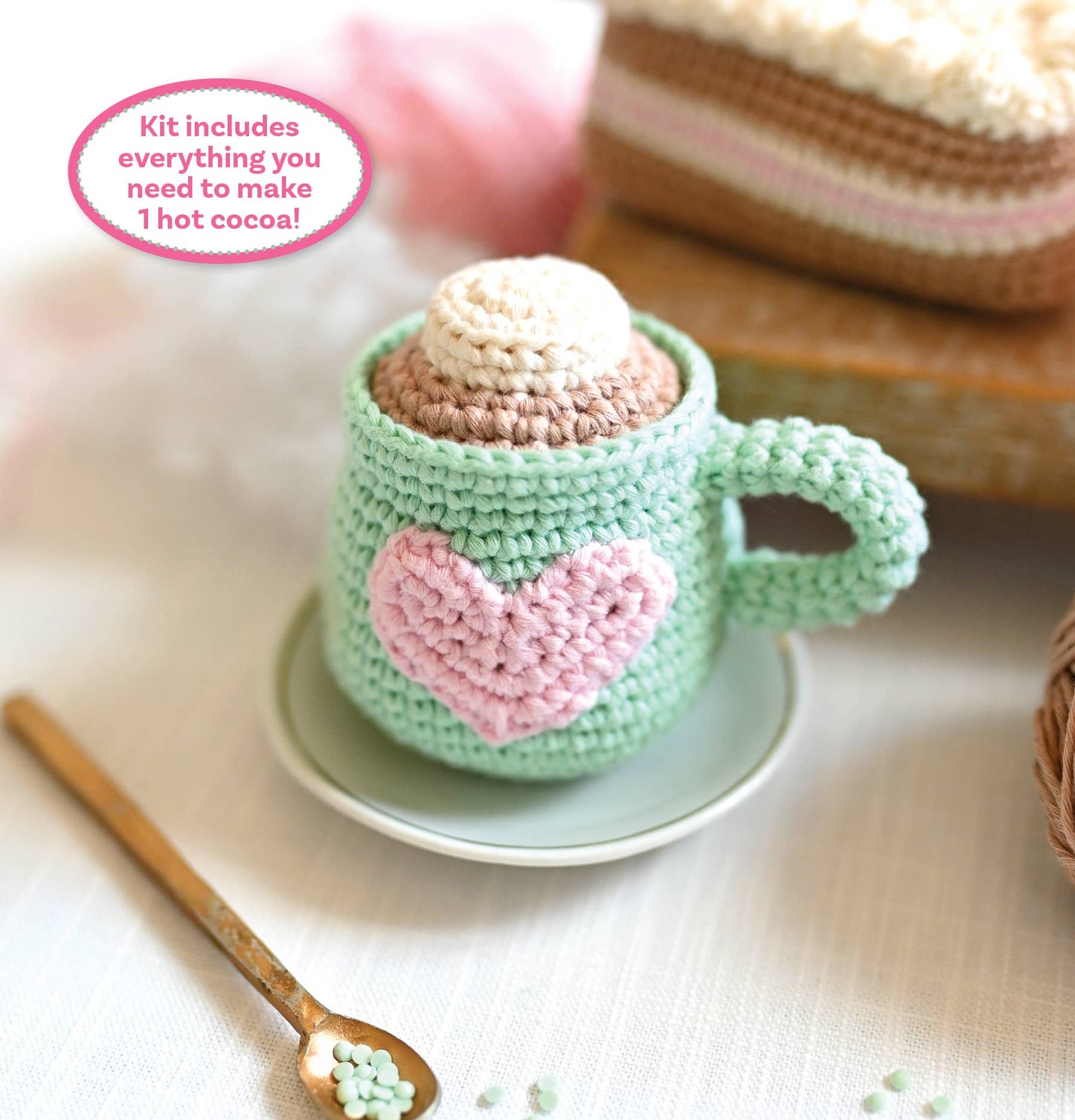 Crochet Café Amigurumi Kit Hot Cocoa