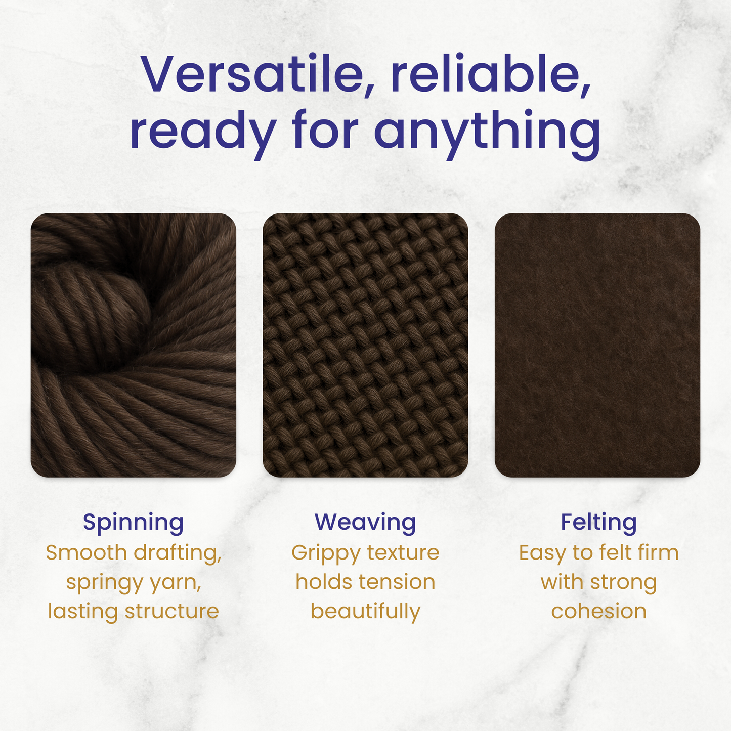 Natural Brown Corriedale Cross Combed Wool Top