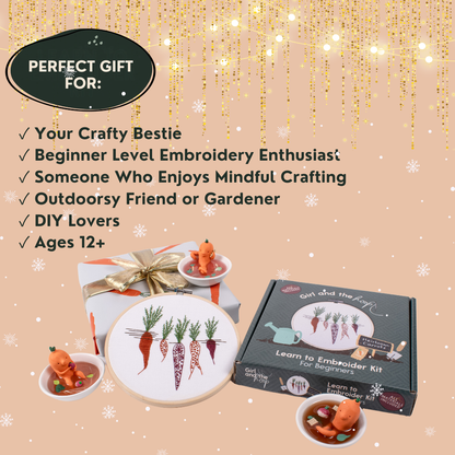 Carrot Embroidery Kit for Beginner