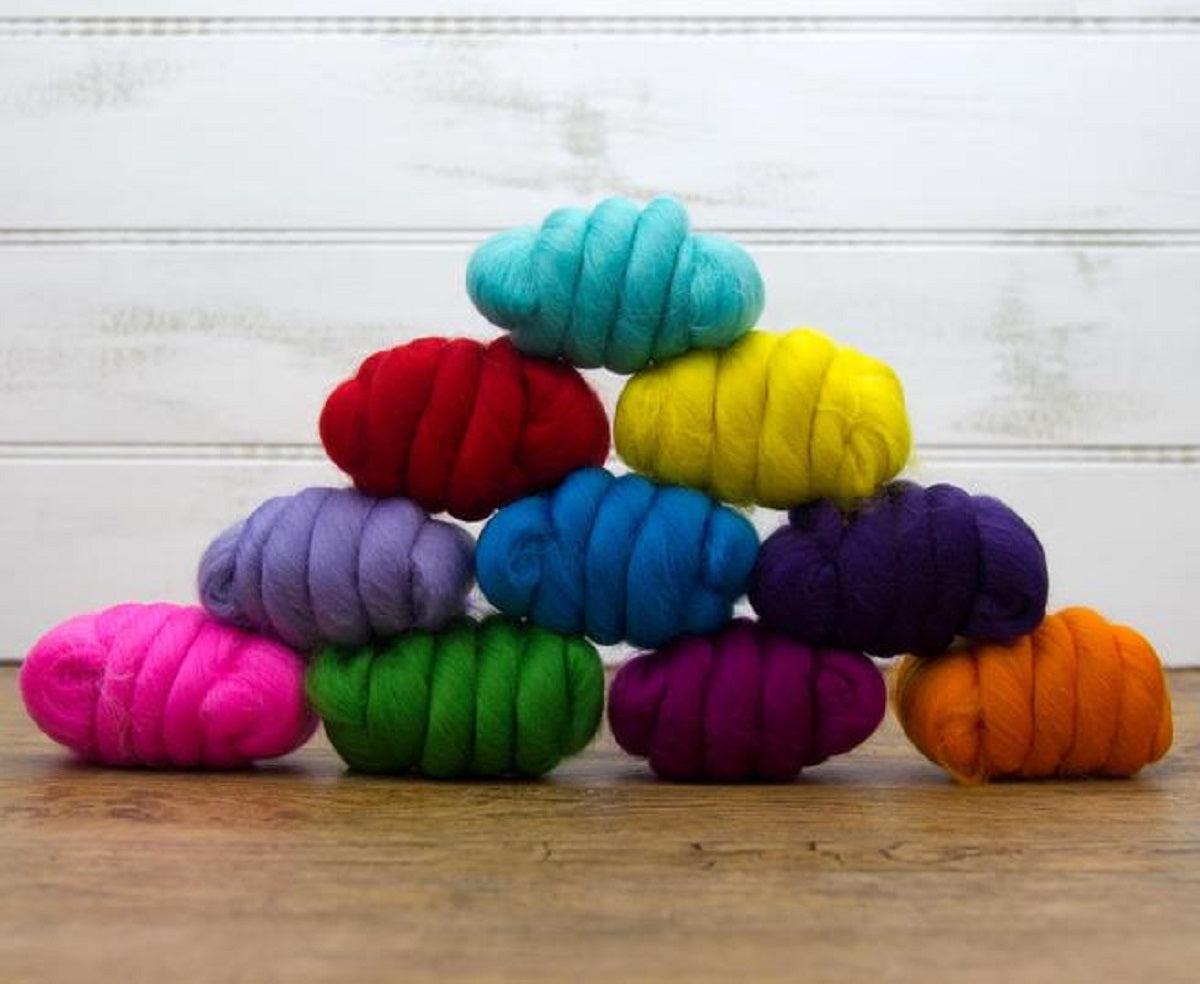 Mixed Merino Wool Variety Pack | Beautiful Brights (Multicolored) 250 Grams, 23 Micron