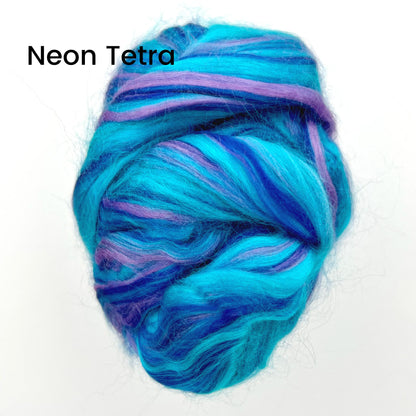 Dyed Multi-Color Bamboo Fiber Top | 5 Uber Soft, Luxurious Blended Colors | 125 Grams, 19 Micron