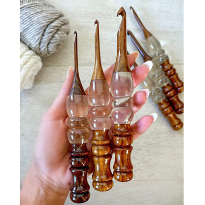 Starlight Ergonomic Crochet Hooks | Rosewood & Resin