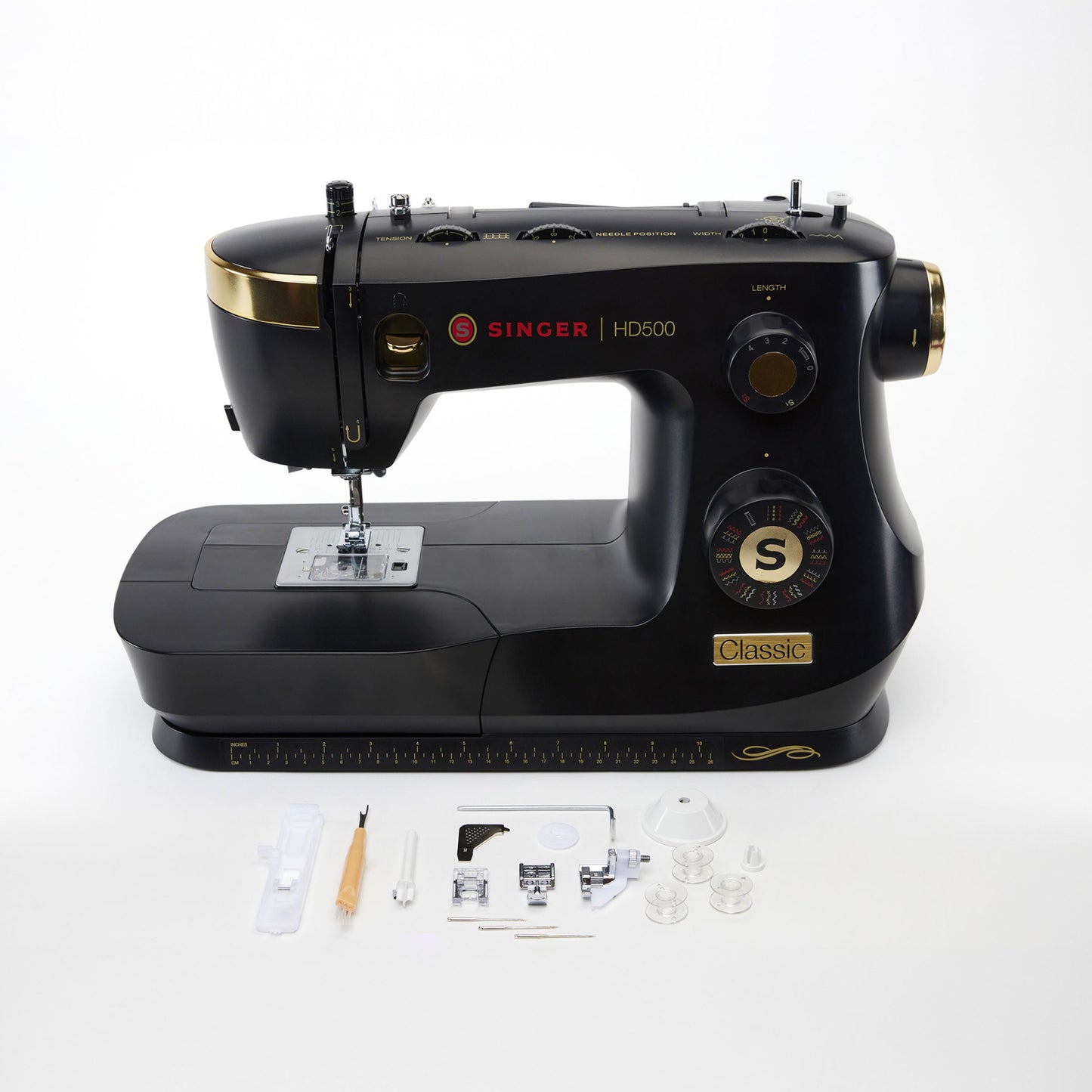 SINGER® HD500 Classic Black Sewing Machine & Hard Carrying Case Bundle