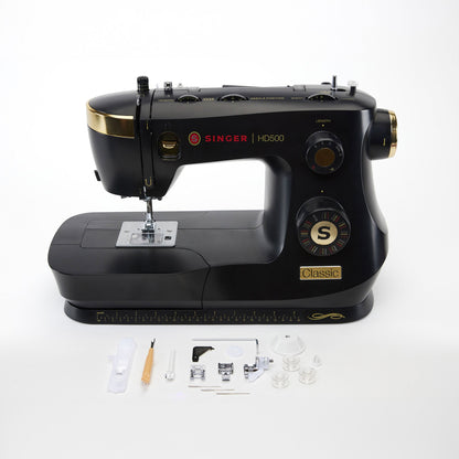 SINGER® HD500 Classic Black Sewing Machine & Hard Carrying Case Bundle