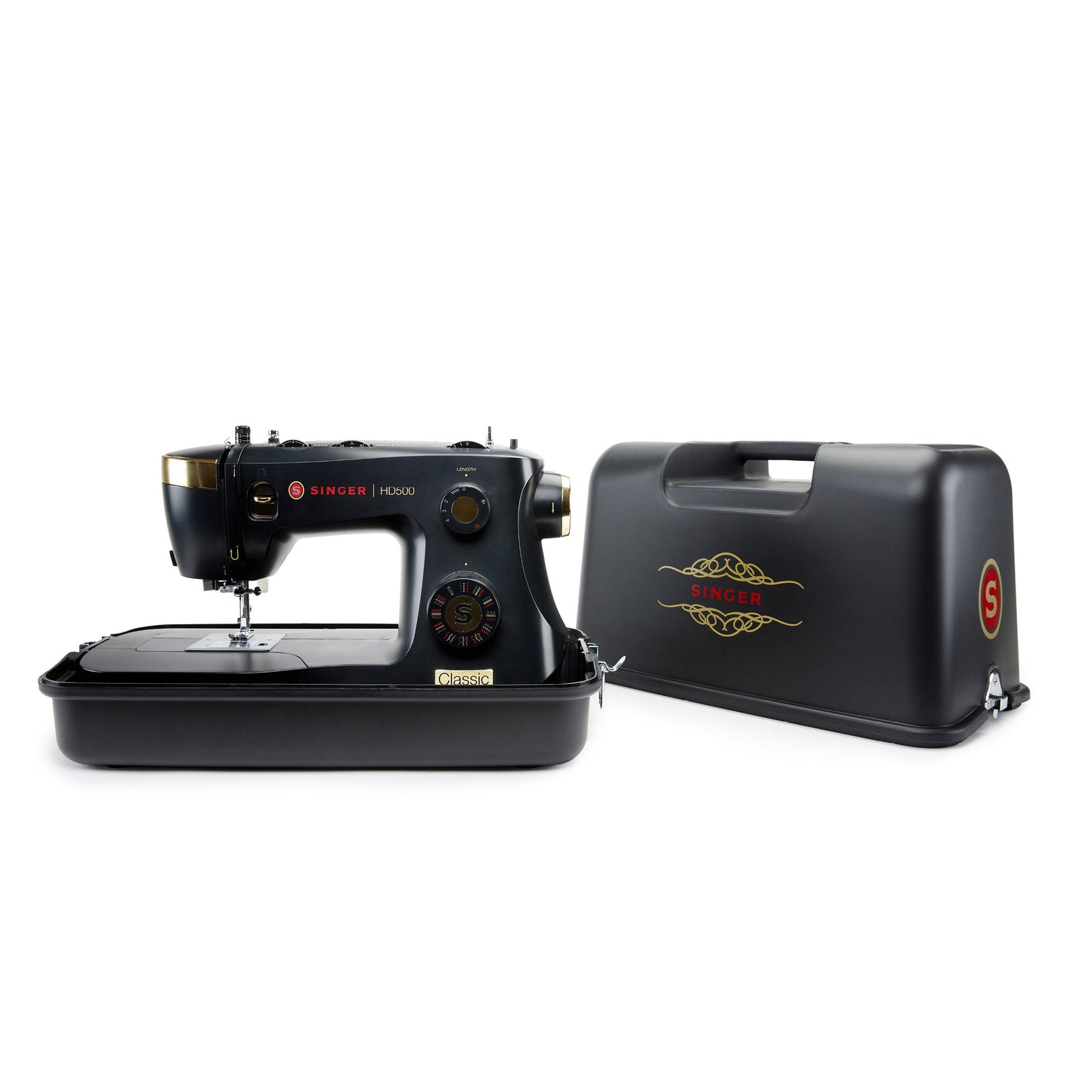 SINGER® HD500 Classic Black Sewing Machine & Hard Carrying Case Bundle