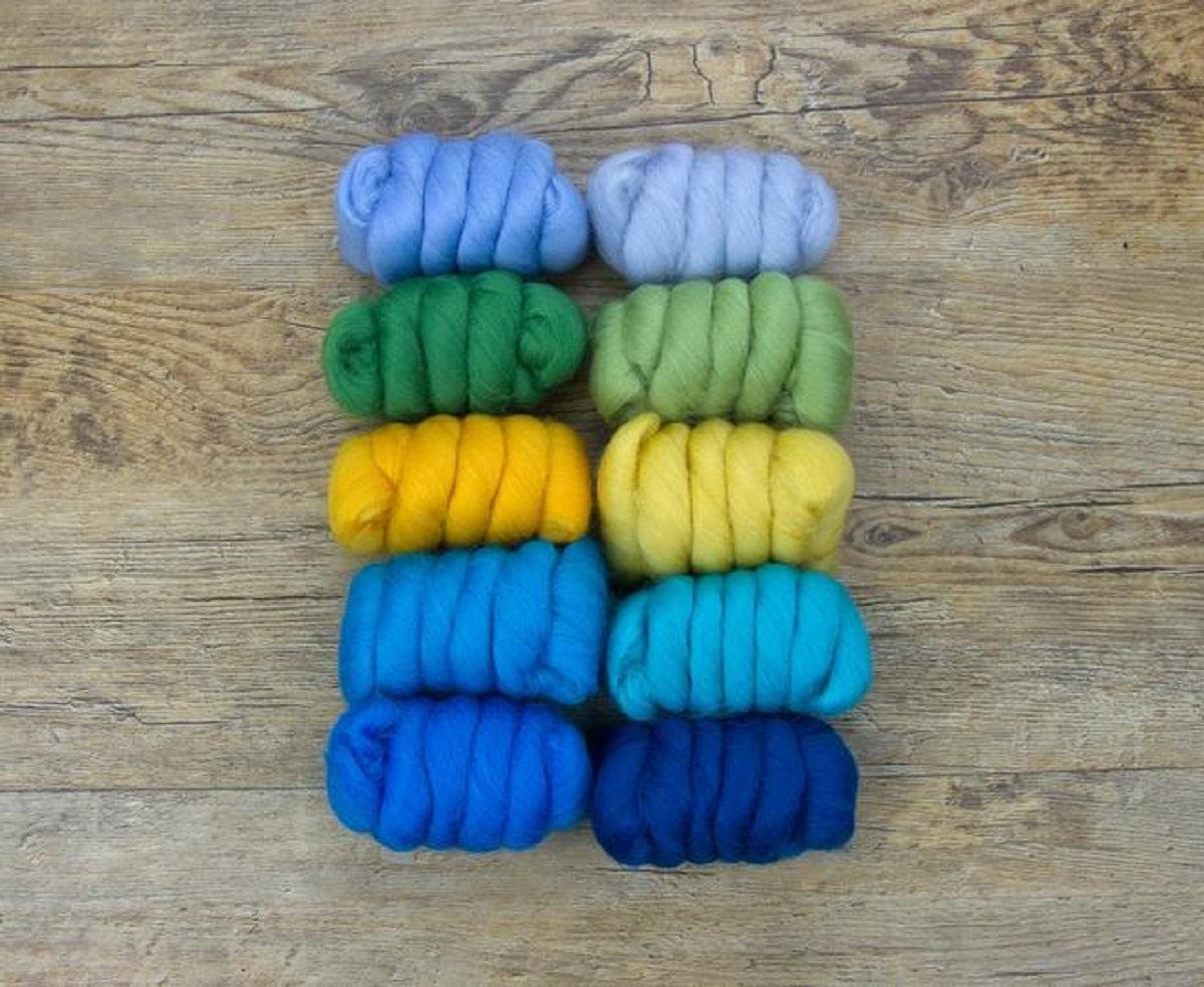 Mixed Merino Wool Variety Pack | Summer Holiday (Multicolored), 250 Grams, 23 Micron