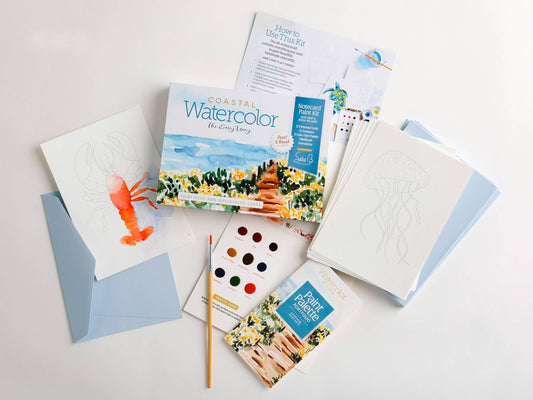 Watercolor the Easy Way Paint-Your-Own Cards - Coastal
