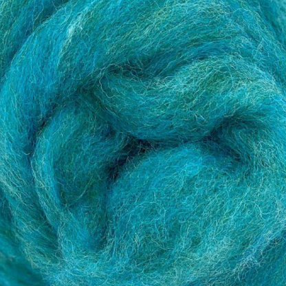 Deep Sea Carded Corriedale Wool Sliver Variety Pack