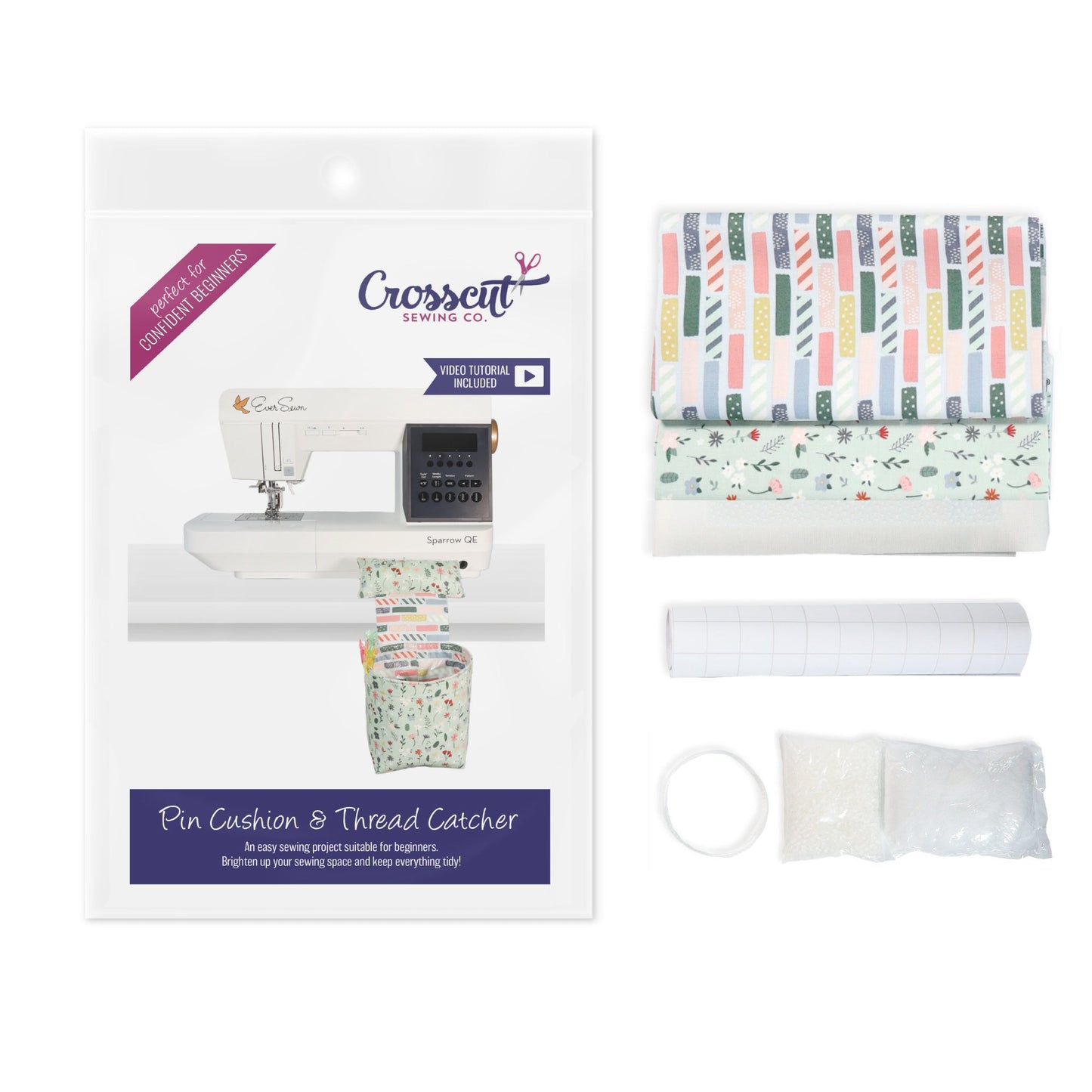 Pin Cushion and Thread Catcher Sewing Kit