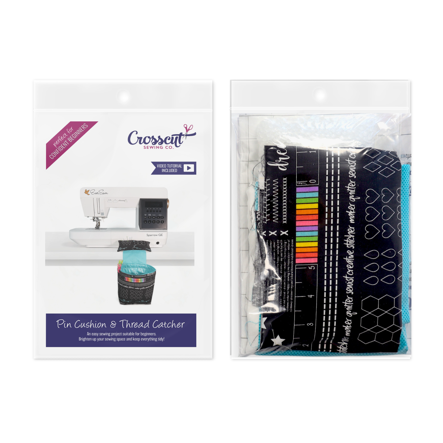 Pin Cushion and Thread Catcher Sewing Kit