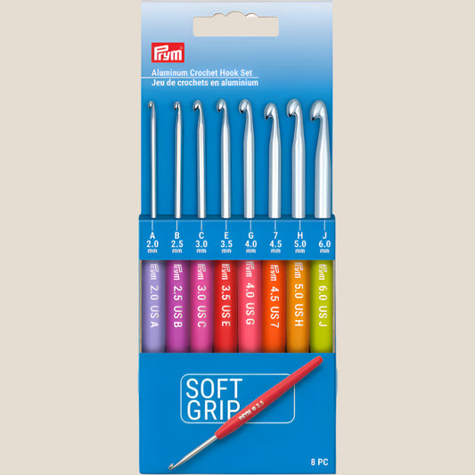 Prym Soft Grip Crochet Hook Set 8/Pkg