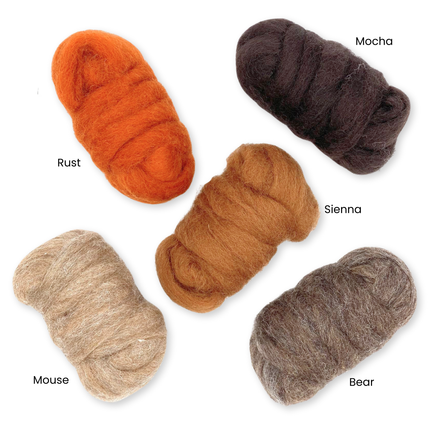 Autumn Harvest Carded Corriedale Wool Sliver Variety Pack