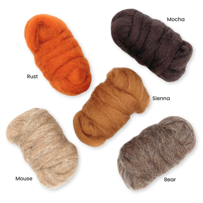 Autumn Harvest Carded Corriedale Wool Sliver Variety Pack
