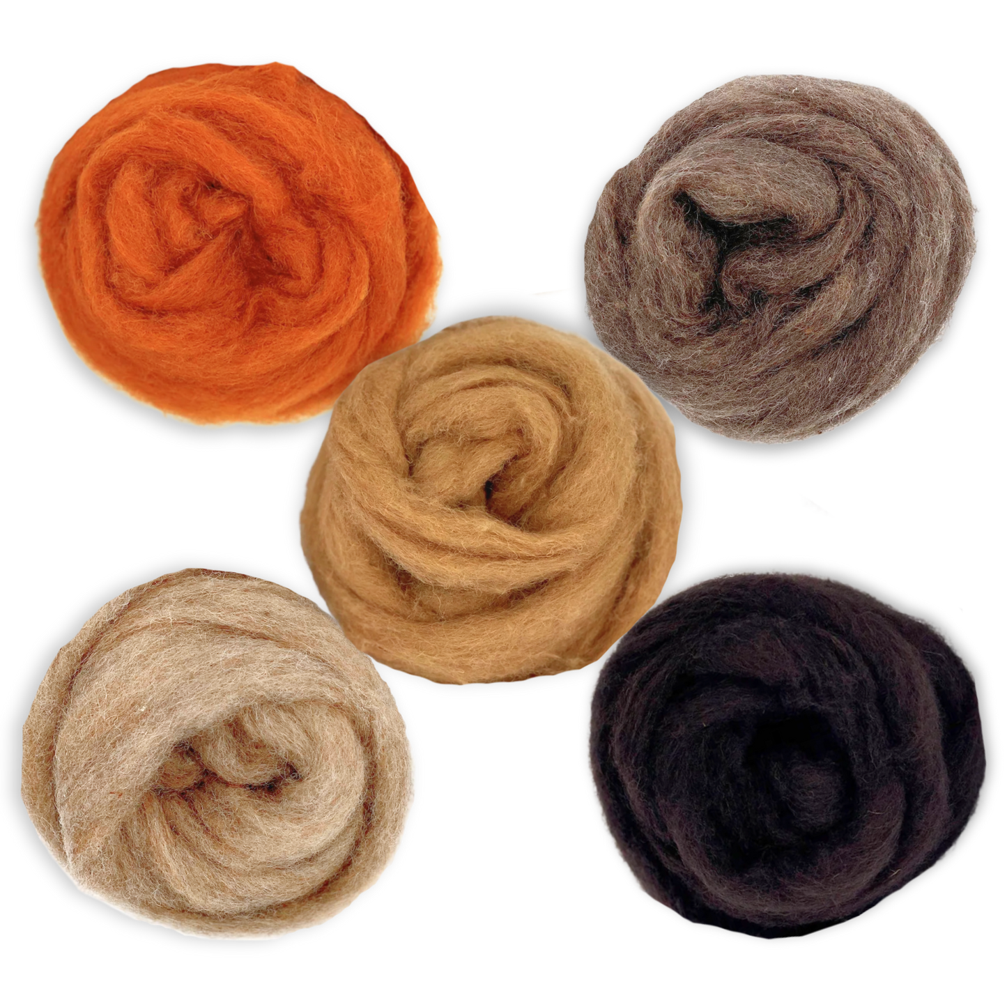 Autumn Harvest Carded Corriedale Wool Sliver Variety Pack