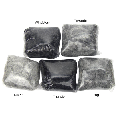 Grey Spectrum Carded Corriedale Wool Sliver Variety Pack
