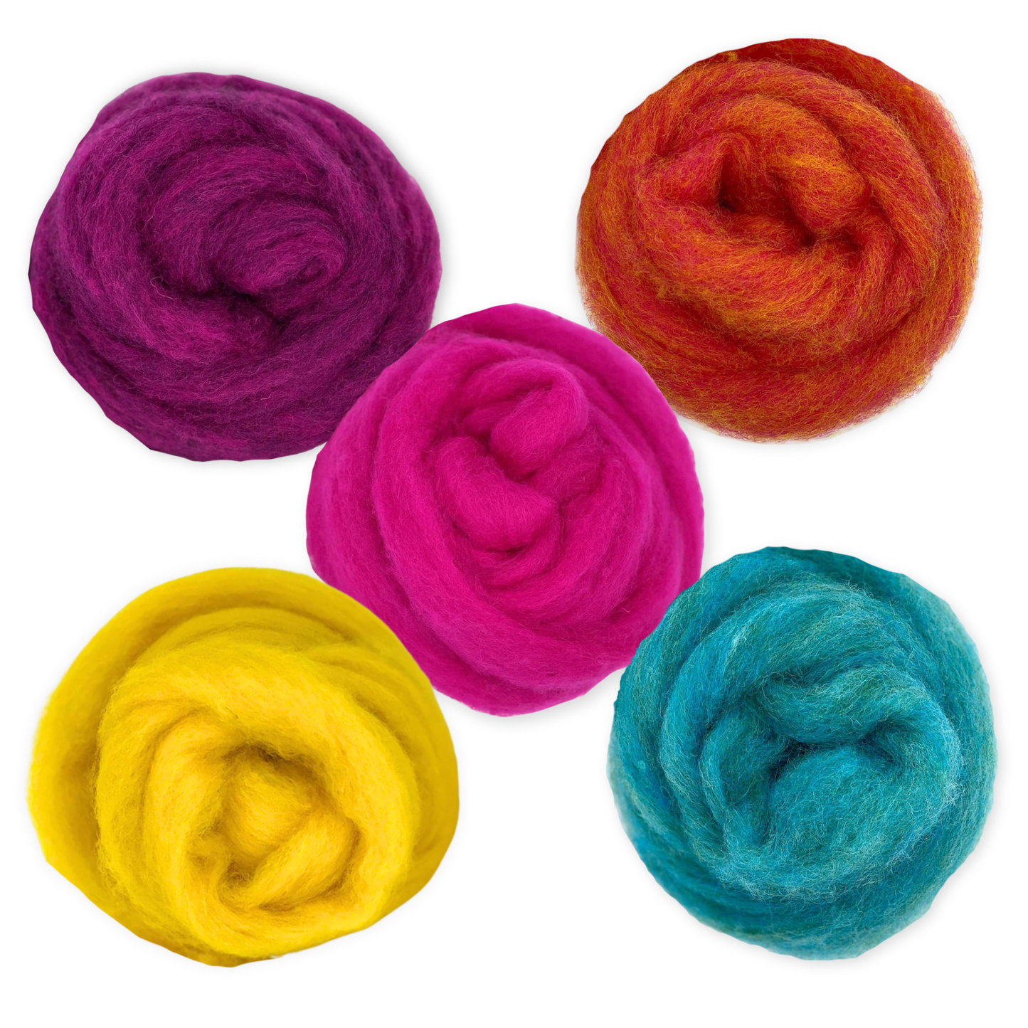 Retro Pop Carded Corriedale Wool Sliver Variety Pack