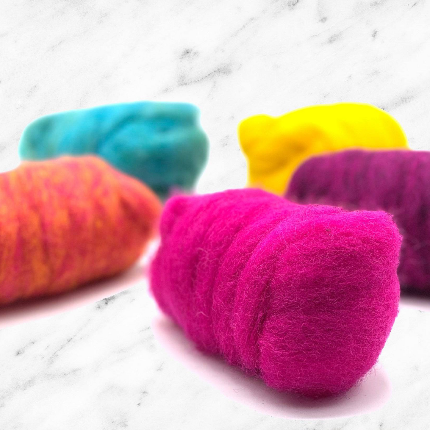 Retro Pop Carded Corriedale Wool Sliver Variety Pack