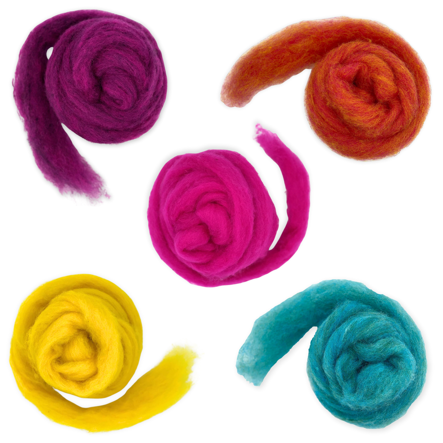 Retro Pop Carded Corriedale Wool Sliver Variety Pack