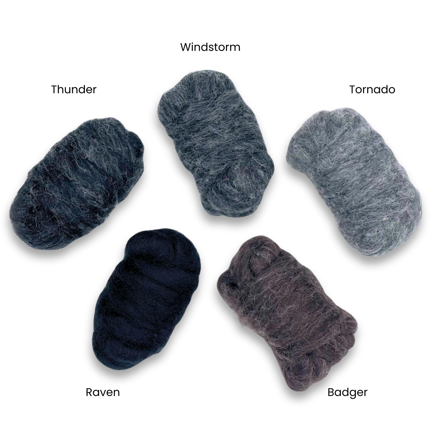 Shadowlands Carded Corriedale Wool Sliver Variety Pack