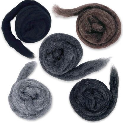 Shadowlands Carded Corriedale Wool Sliver Variety Pack