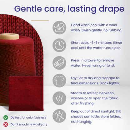 Revolution Fibers Zephira Wool-Silk 1lb Cones | 2/18 Lace Weight Yarn | 50% Superfine Merino Wool & 50% Tussah Silk