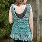 Silk Hippie Fringe Vest Knit Kit Crochet